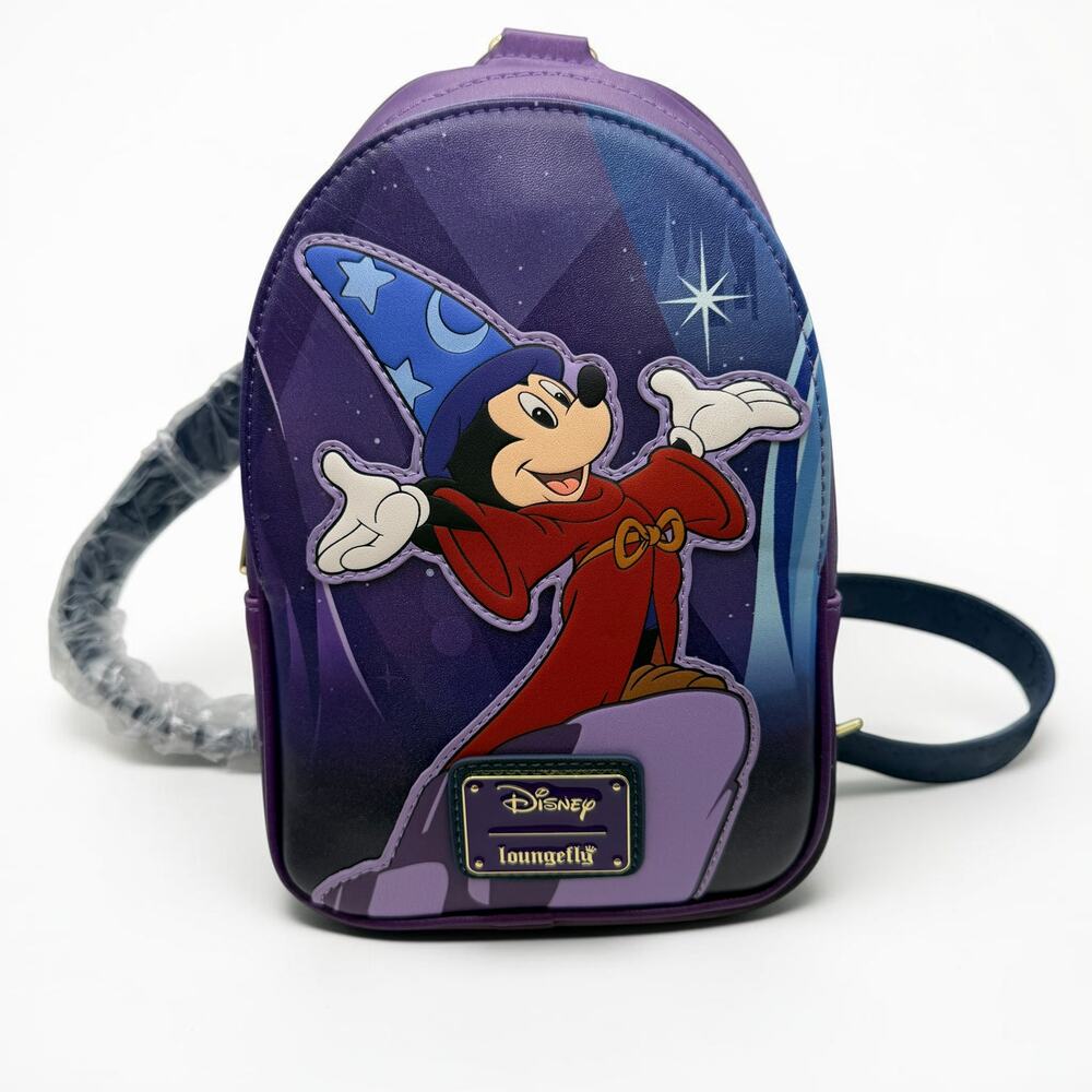 Loungefly Disney D23 2026 Fantasia Sorcerer Mickey Purple Sling Bag NWT
